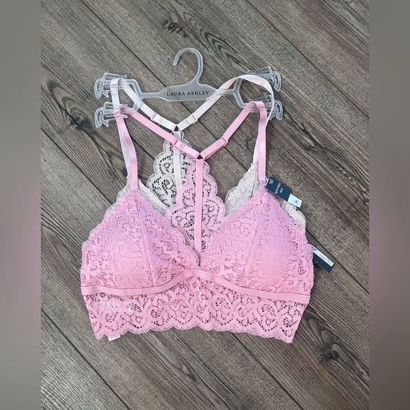 Laura Ashley Other - Laura Ashley Pink Lace Bralette set racerback two pink medium